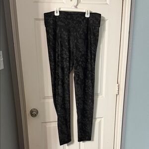 Fabletics Black Tonal Floral Leggings